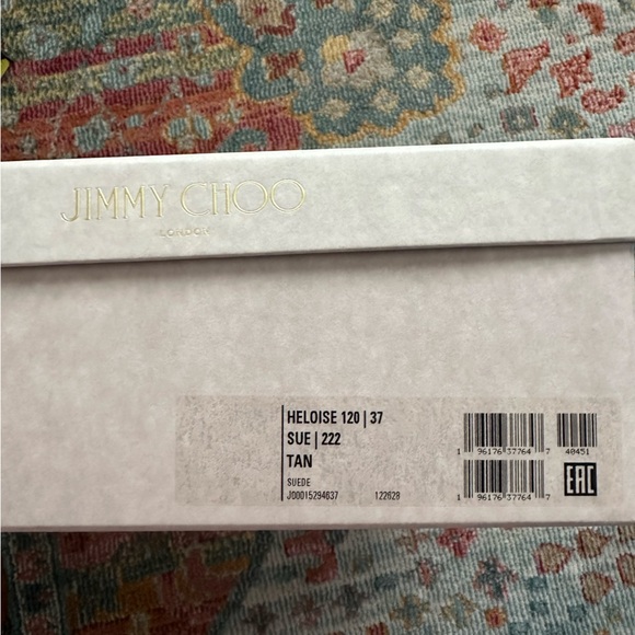 JIMMY CHOO Heloise 120 knotted suede platform sandals 37 NWT - Picture 10 of 13